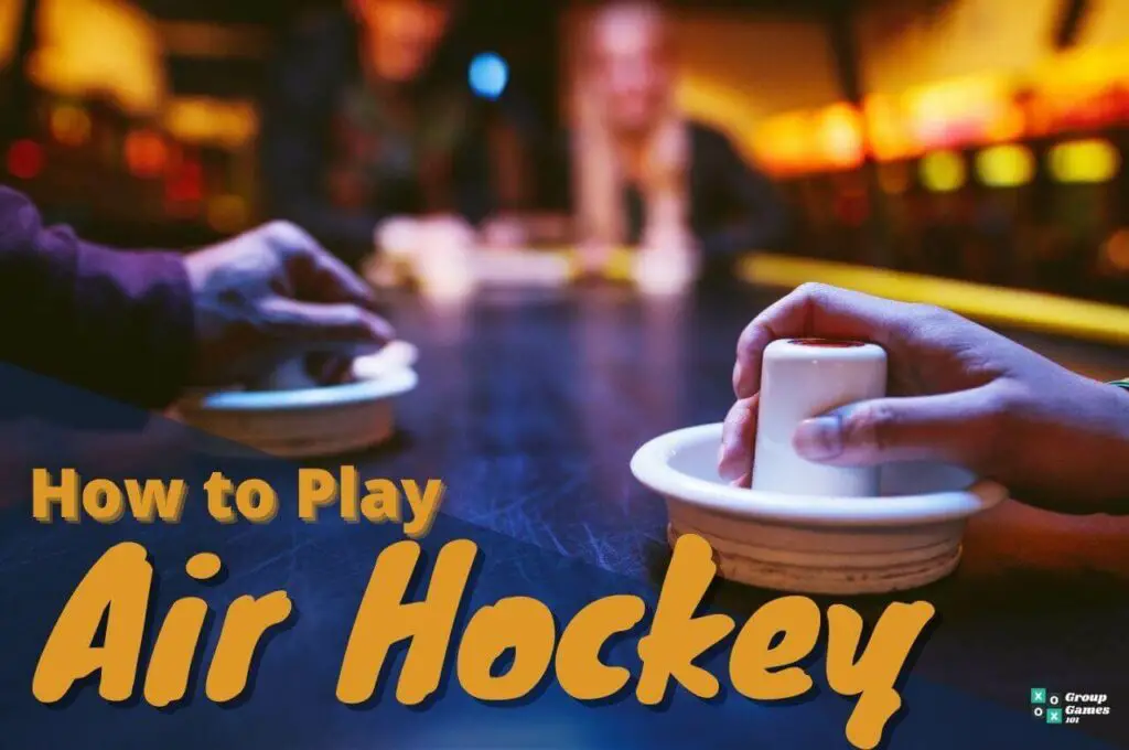 playing air hockey image
