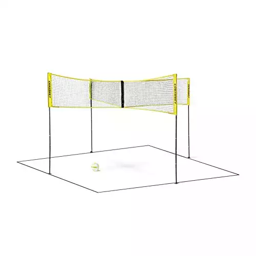 CROSSNET - Four Square Volleyball Net & Game Set - Yard Games for Kids and Adults - Includes Carrying Backpack & Ball