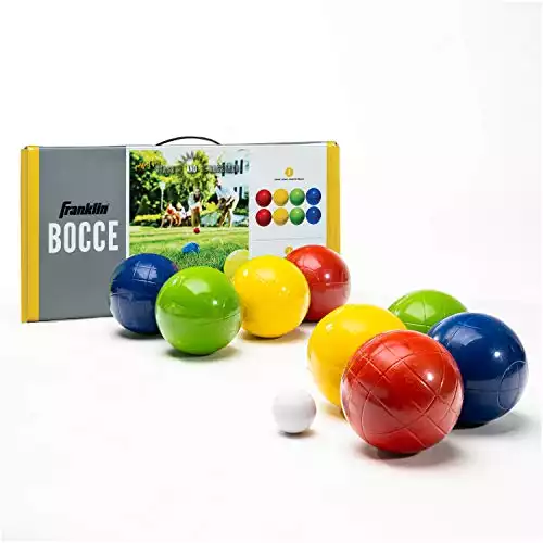 Franklin Sports Bocce Ball Starter Set, 8 All Weather Bocce Balls and 1 Pallino, Beach, Backyard Lawn or Outdoor Party Game