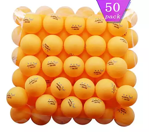 MAPOL 50- Pack Orange 3-Star Premium Ping Pong Balls Advanced Training Table Tennis Ball