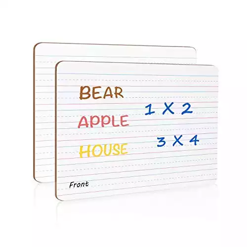 Grope Dry Erase White Board 9x12 inches Mini White Board for Kids Portable Lined / Blank Personal Handwriting Whiteboard