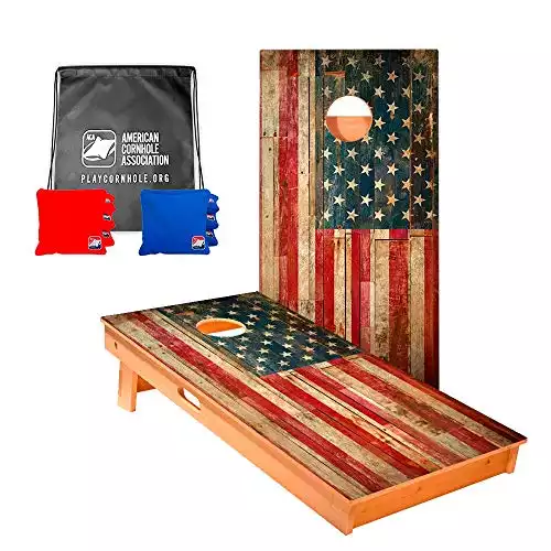 ACA American Cornhole Association - 2x4 Star Patriotic Professional Cornhole Boards