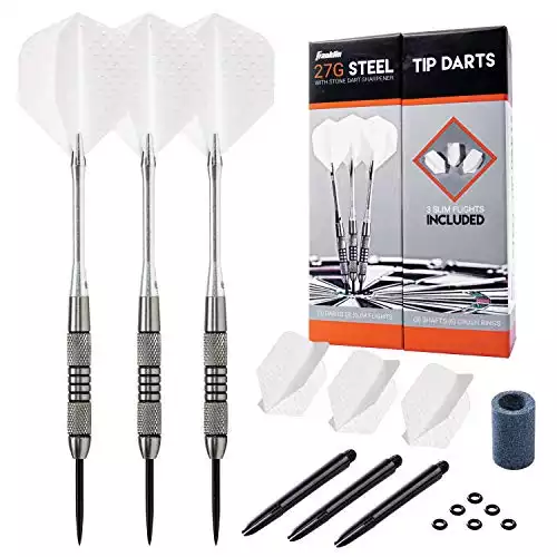 Franklin Sports 27Gram Professional Steel Tip Dart Set - Perfect for Family Game Room Fun with Friends