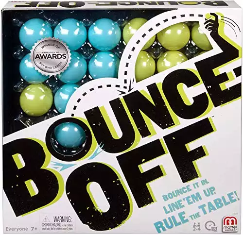 Bounce Off Game with Bouncing Pattern Challenges, with 16 Balls, 9 Challenge Cards and Game Grid