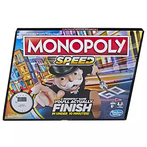 MONOPOLY Speed Board Game, Play in Under 10 Minutes, Fast-Playing Board Game for Ages 8 and Up