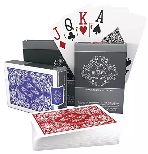 Bullets Playing Cards – Two Decks of Poker Cards – Waterproof Plastic – Easy to Read & Great Feel