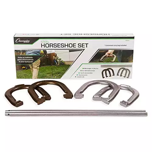 Steel Horseshoes Set with Steel Stakes & Carrying Storage Bag