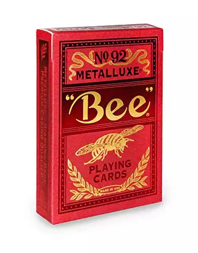 Bee MetalLuxe™ Playing Cards – Red Foil Diamond Back, Standard Index