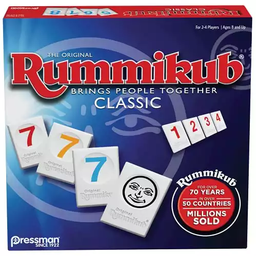 Rummikub by Pressman - Classic Edition - The Original Rummy Tile Game, Blue
