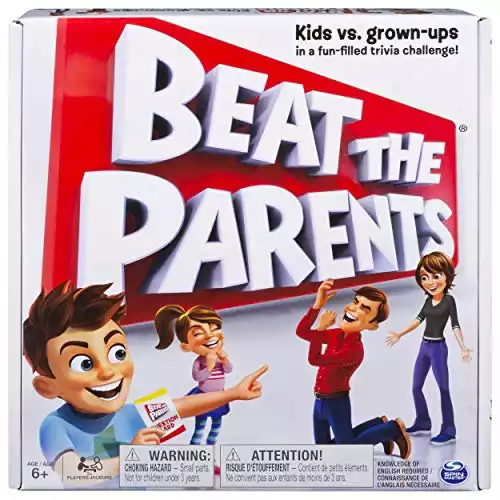 Spin Master Games Beat The Parents, Family Board Game of Kids Vs. Parents with Wacky Challenges (Edition May Vary)