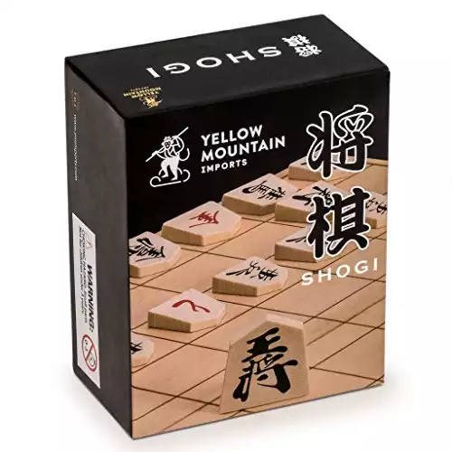 Yellow Mountain Imports Wooden Shogi Japanese Chess Game Traditional Koma Playing Pieces Set