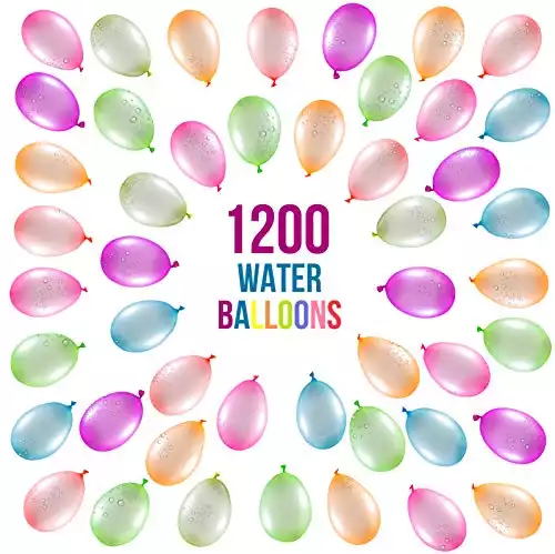 Prextex 1200 Water Balloons Bulk Balloons Pack for Water Sports Fun, Splash Fights for Pools and Outdoors