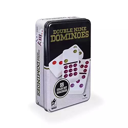 Double 9 Color Dot Dominoes In Collectors Tin (Styles Will vary)