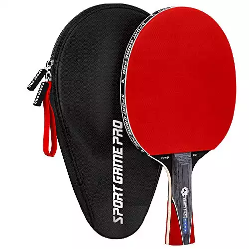 Ping Pong Paddle with Killer Spin + Case for Free - Professional Table Tennis Racket for Beginner and Advanced Players