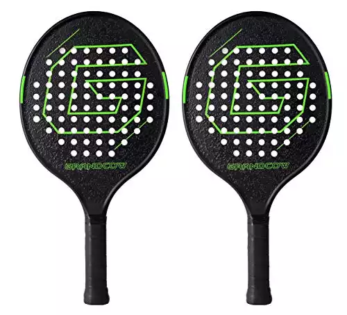 GRANDCOW Platform Tennis Paddle Racket Pro Carbon Fiber Power Lightweight Paddles Padel Racquet (Black-Green)