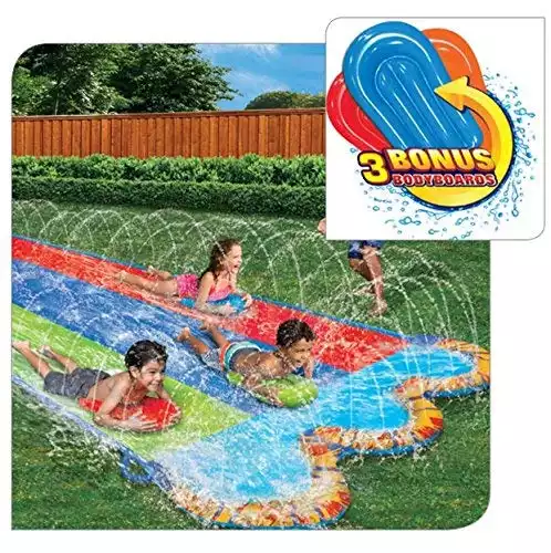 Banzai Triple Racer  16 Ft Water Slide-with 3 bodyboards included
