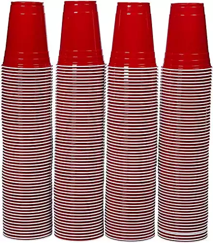 16-Ounce Disposable Plastic Cups, Red - Pack of 240