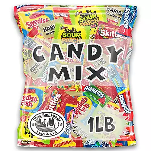 Gift Bulk Candy (1 Pound) SMALL BAG of Snack Mix with Swedish Fish, Twizzlers, Airheads, Sour Patch, Haribo, and Many More