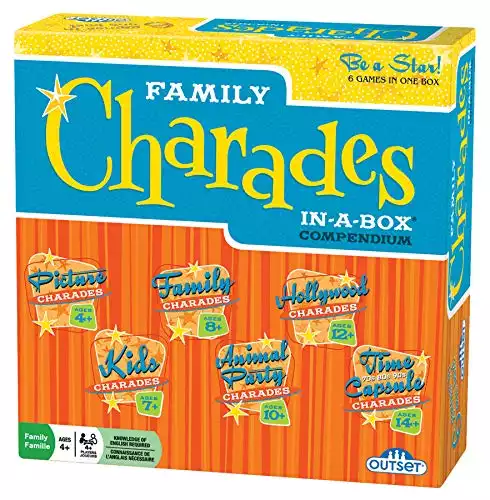 Charades Party Game - Features 6 Themes, 360 Cards, Spinner, And Sand-Timer (Ages 4+)