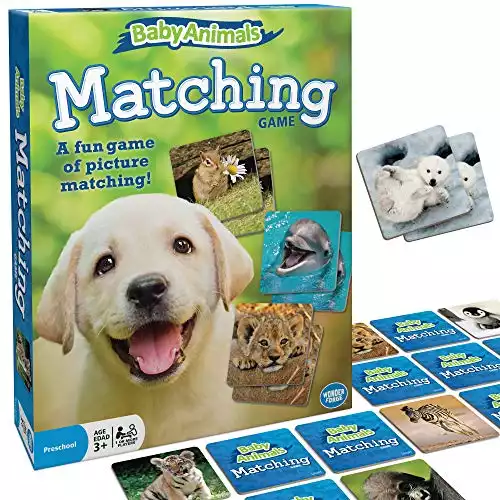 Wonder Forge Baby Animals Matching Game for Boys & Girls - A Fun & Fast Animal Memory Game