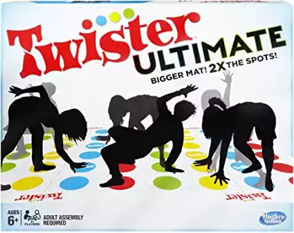 Twister Ultimate: Bigger Mat, More Colored Spots, Family, Kids Party Game Age 6+; Compatible with Alexa (Amazon Exclusive)