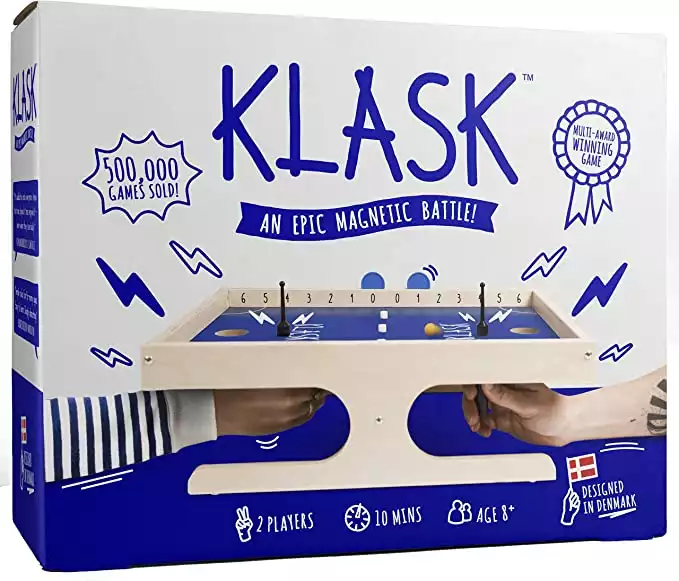 KLASK: The magnetic award-winning party game of skill that’s half foosball, half air hockey