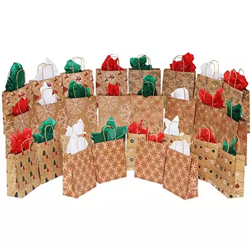 MOMONI 28 Piece Medium Premium Christmas Gift Bags