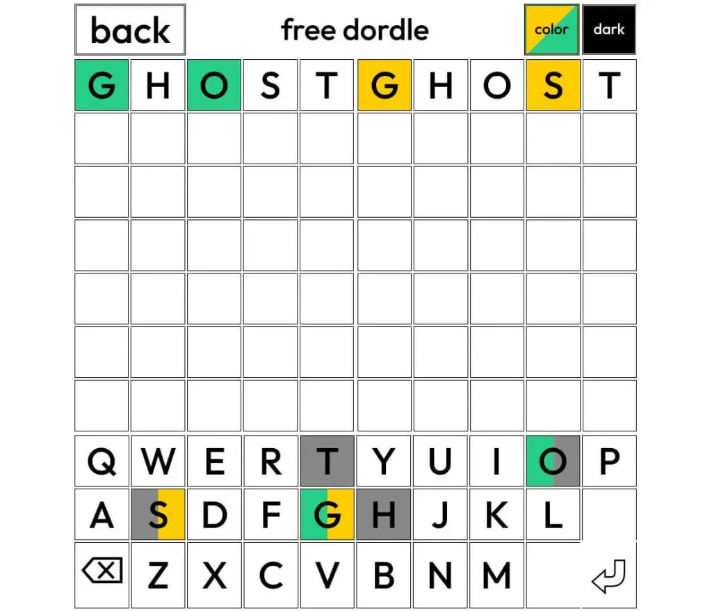 Dordle gameplay image