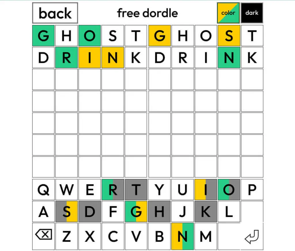 Dordle gameplay image