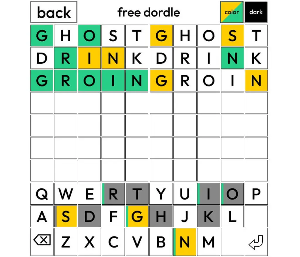 Dordle gameplay image