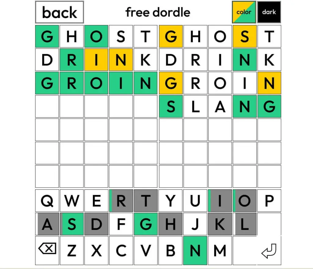 Dordle gameplay image