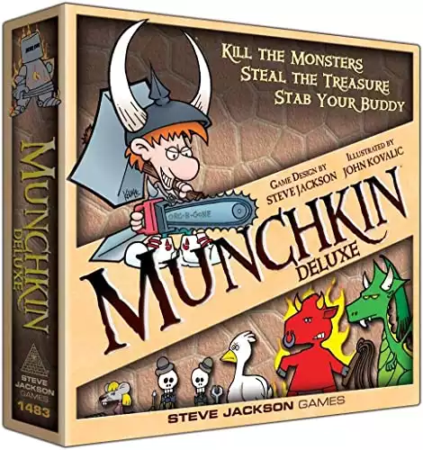 Munchkin Deluxe (Base Game), Board & Card Game, Adults, Kids, & Family Game