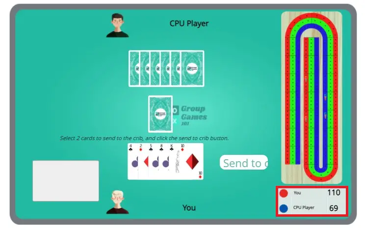 Online cribbage board image