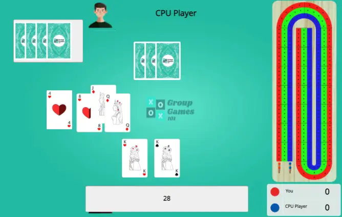 laying down cards in cribbage online