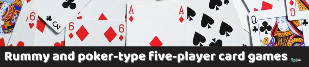 Rummy and poker-type five-player card games image